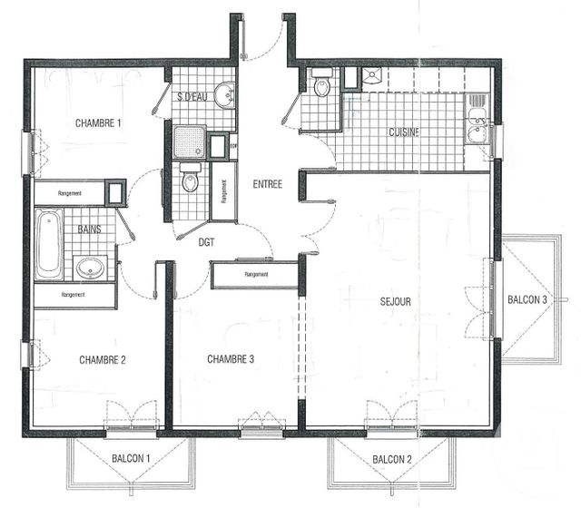 Appartement F4 à vendre - 4 pièces - 87.82 m2 - BUSSY ST GEORGES - 77 - ILE-DE-FRANCE - Century 21 Agence Parc Avenue